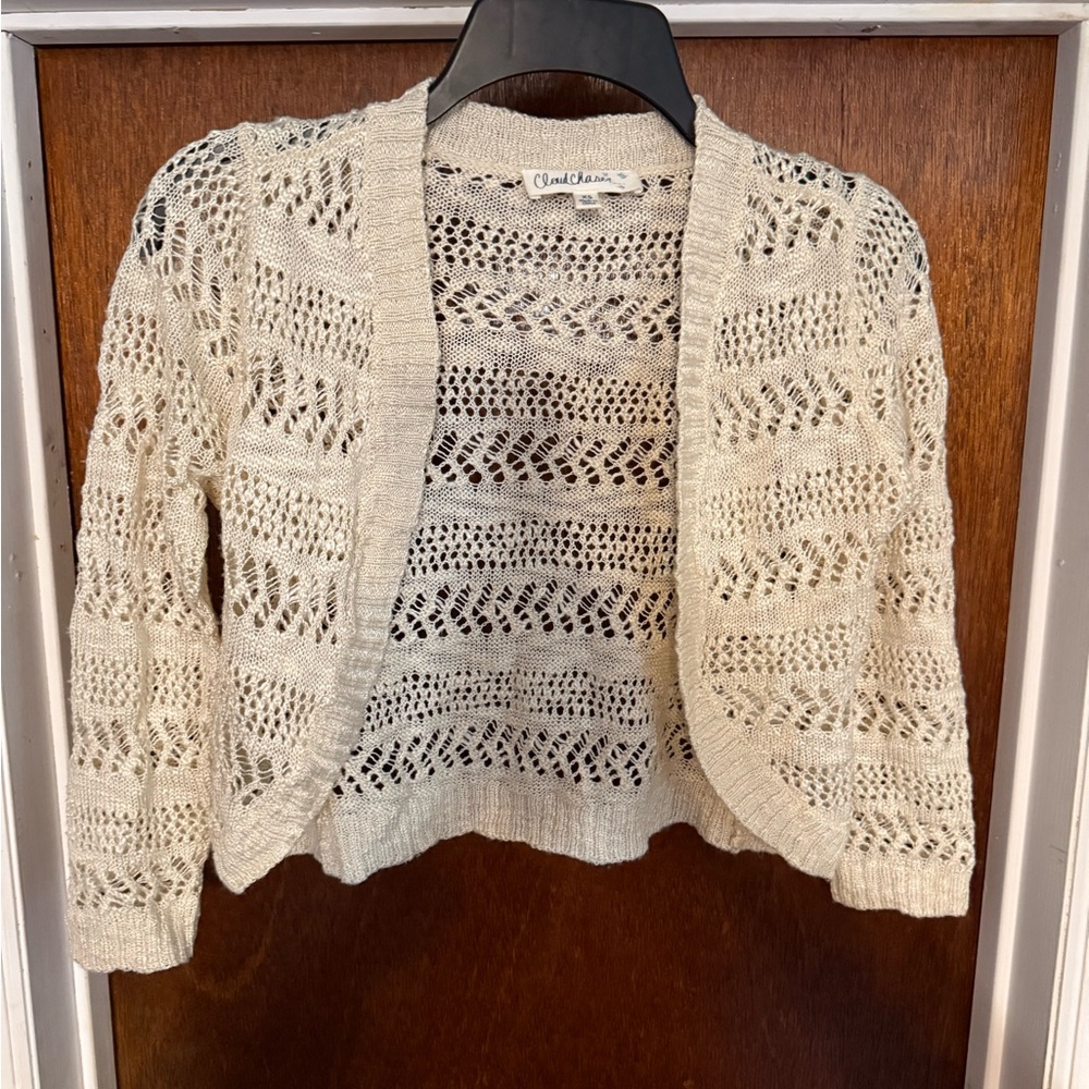Cloud Chaser Cream Colored Open-Knit Women's Sweater